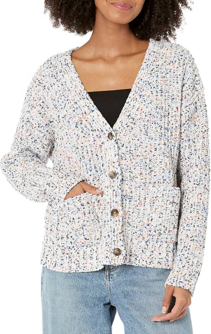NEW ESQUALO viki v-neck open-knit cardigan in multicolor